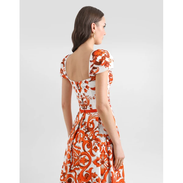 Dolce & Gabbana Majolica-print poplin dress, view 5