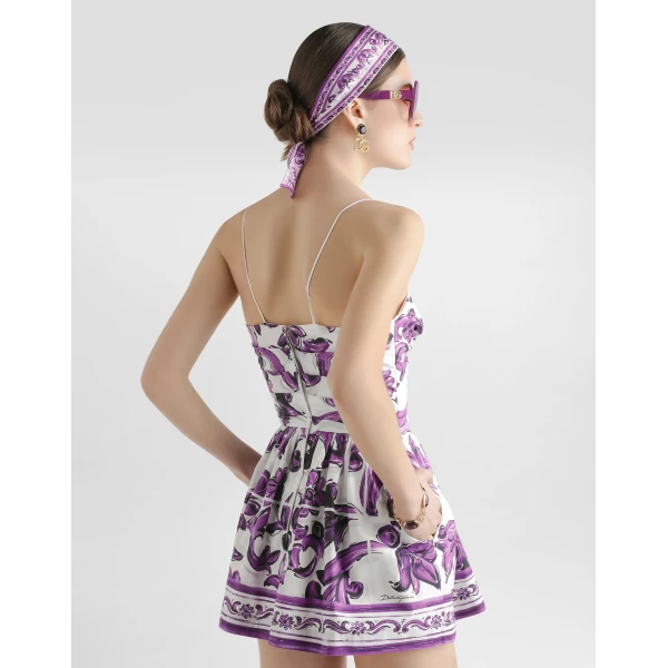 Dolce & Gabbana Majolica-print poplin dress, view 5
