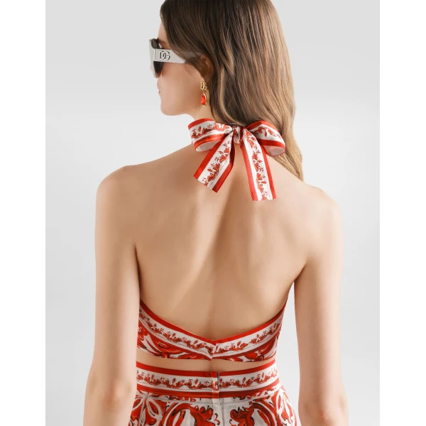 Dolce & Gabbana Majolica-print poplin dress, view 5