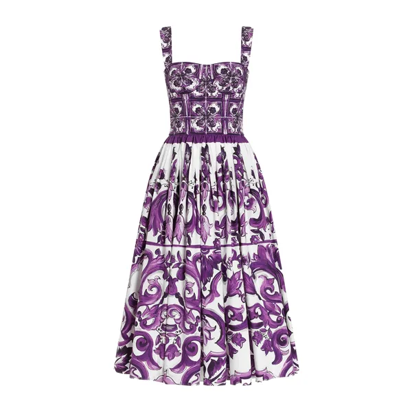 Dolce & Gabbana Majolica-print poplin dress