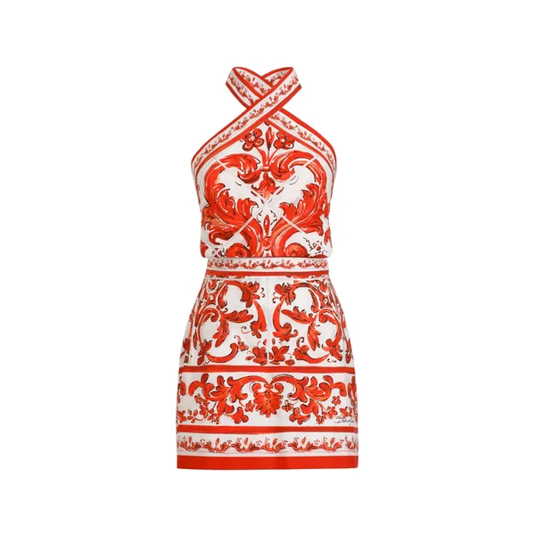 Dolce & Gabbana Majolica-print poplin dress