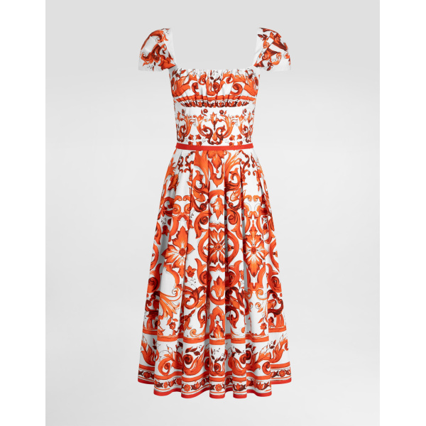 Dolce & Gabbana Majolica-print poplin dress