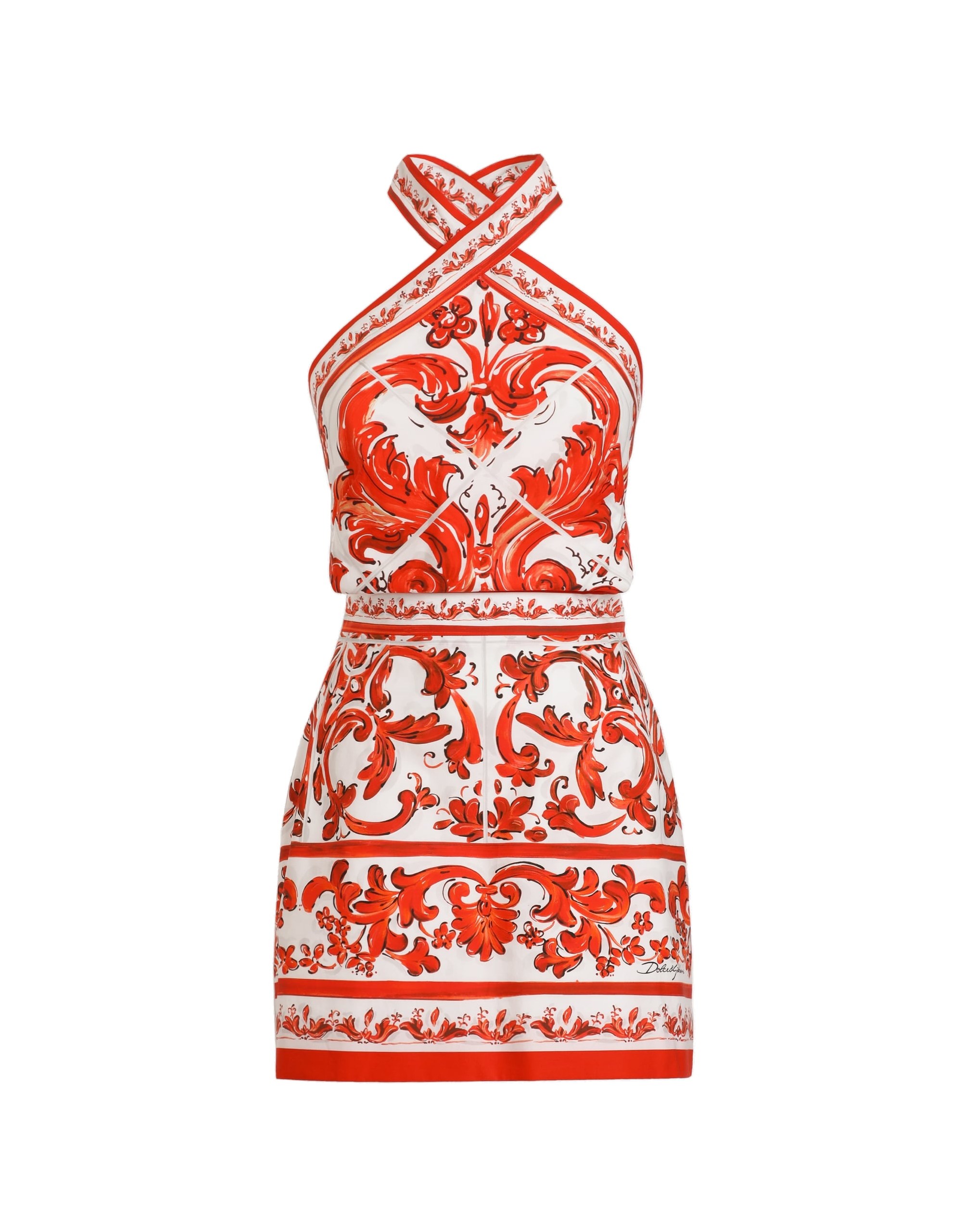 Dolce & Gabbana Majolica-print poplin dress