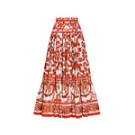 Dolce & Gabbana Majolica-print poplin long skirt