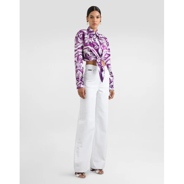 Dolce & Gabbana Majolica-print poplin shirt, view 2