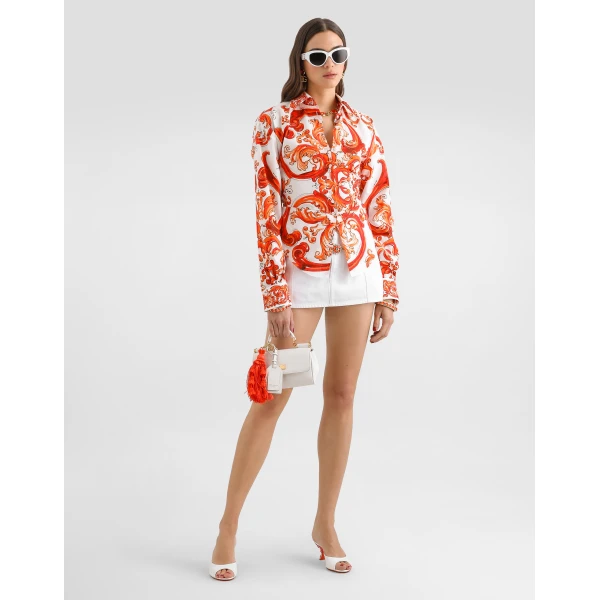Dolce & Gabbana Majolica-print poplin shirt, view 2