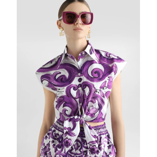Dolce & Gabbana Majolica-print poplin shirt, view 4