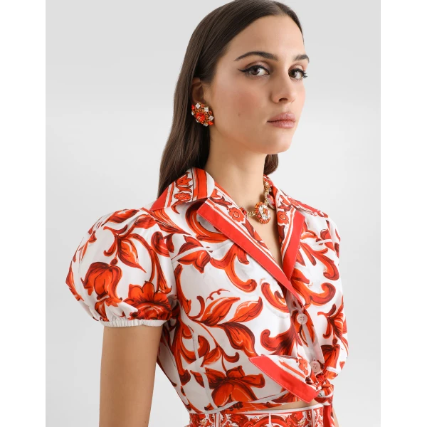 Dolce & Gabbana Majolica-print poplin shirt, view 4