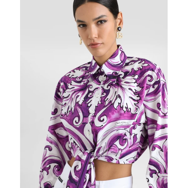 Dolce & Gabbana Majolica-print poplin shirt, view 4