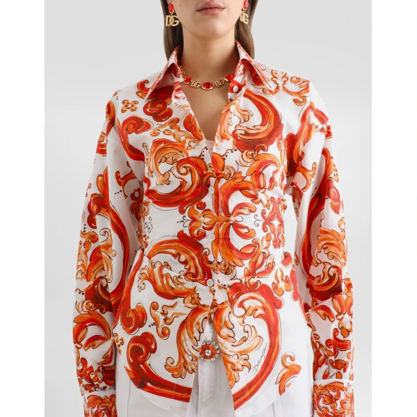 Dolce & Gabbana Majolica-print poplin shirt, view 4