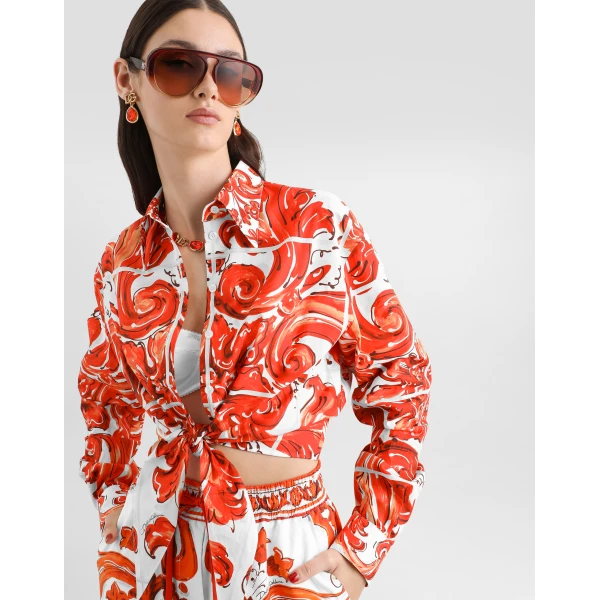 Dolce & Gabbana Majolica-print poplin shirt, view 4