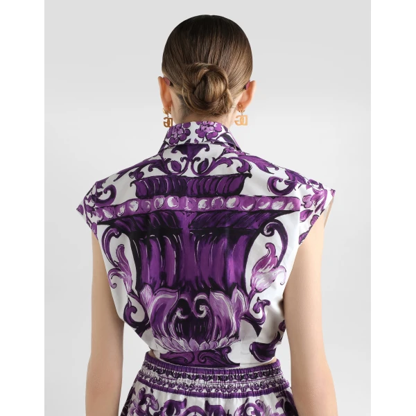Dolce & Gabbana Majolica-print poplin shirt, view 5