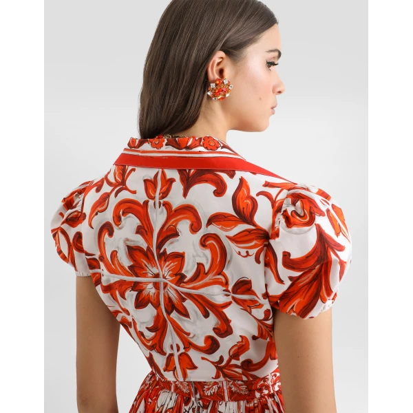 Dolce & Gabbana Majolica-print poplin shirt, view 5
