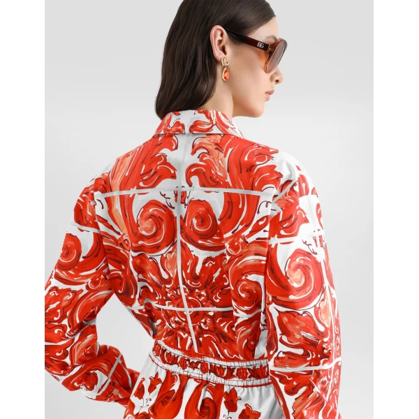 Dolce & Gabbana Majolica-print poplin shirt, view 5