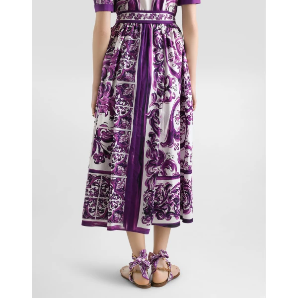 Dolce & Gabbana Majolica-print poplin shirt dress, view 5