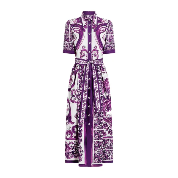 Dolce & Gabbana Majolica-print poplin shirt dress