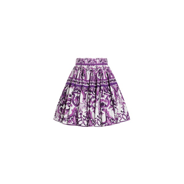 Dolce & Gabbana Majolica-print poplin short skirt