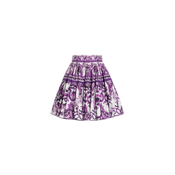 Dolce & Gabbana Majolica-print poplin short skirt