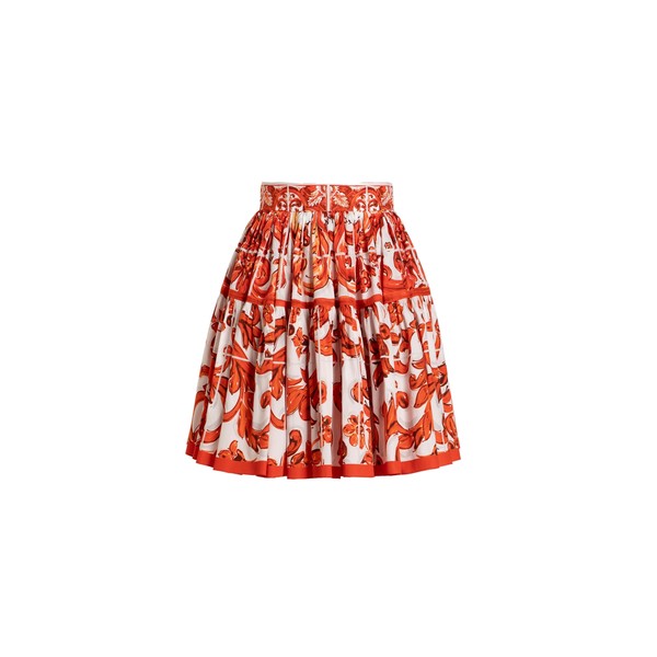Dolce & Gabbana Majolica-print poplin short skirt