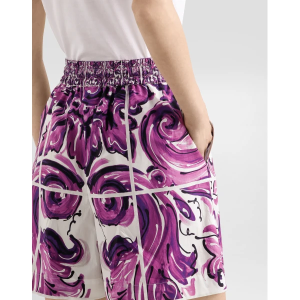 Dolce & Gabbana Majolica-print poplin shorts, view 3