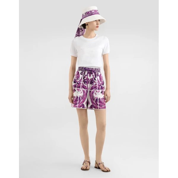 Dolce & Gabbana Majolica-print poplin shorts, view 4
