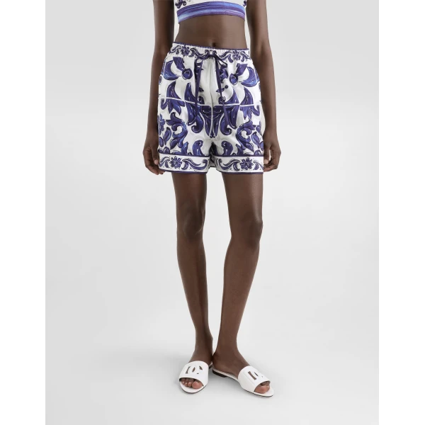Dolce & Gabbana Majolica-print poplin shorts, view 4