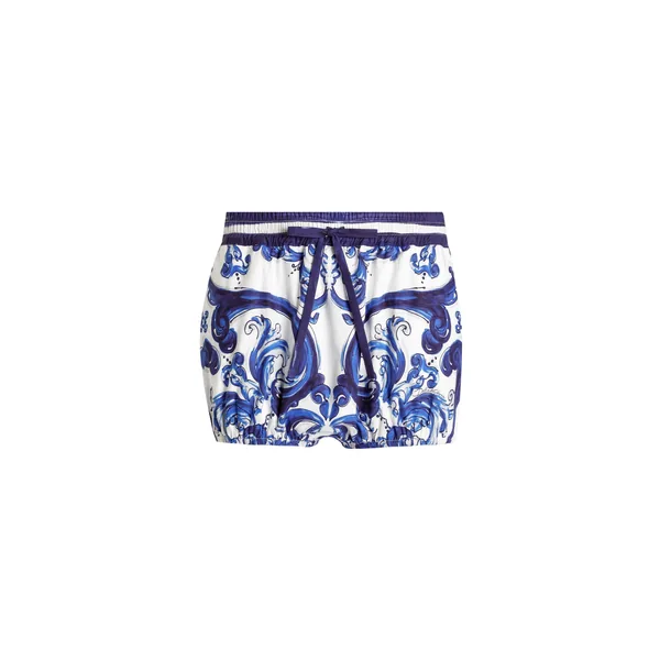 Majolica-print poplin shorts