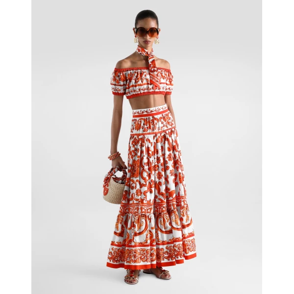 Dolce & Gabbana Majolica-print poplin top, view 2