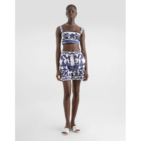 Dolce & Gabbana Majolica-print poplin top, view 2