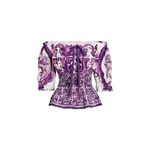 Dolce & Gabbana Majolica-print poplin top