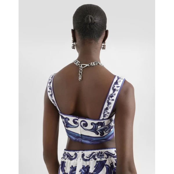 Dolce & Gabbana Majolica-print poplin top, view 5