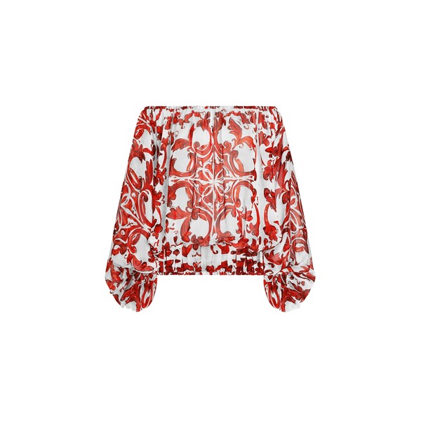 Dolce & Gabbana Majolica-print poplin top