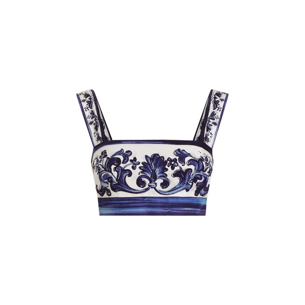 Dolce & Gabbana Majolica-print poplin top