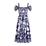 Dolce & Gabbana Majolica-print short poplin dress