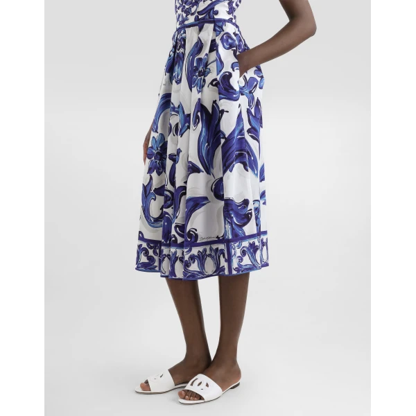 Dolce & Gabbana Majolica-print short poplin dress, view 4