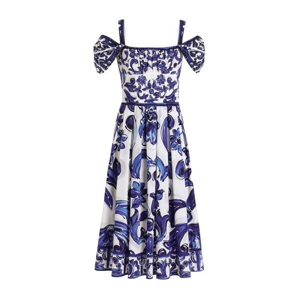 Dolce & Gabbana Majolica-print short poplin dress