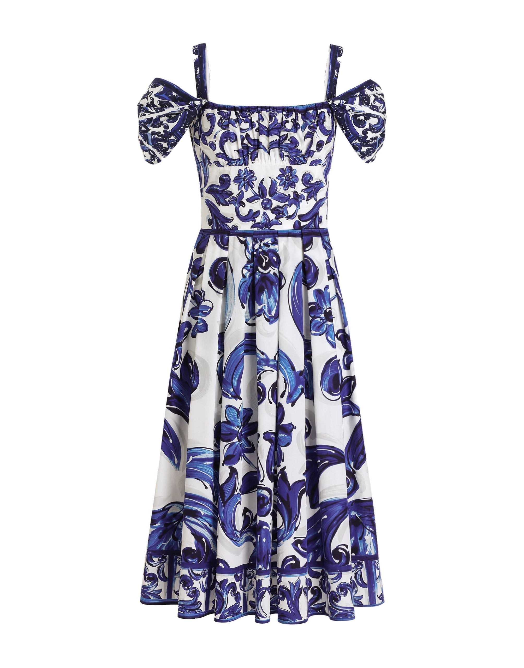 Dolce & Gabbana Majolica-print short poplin dress