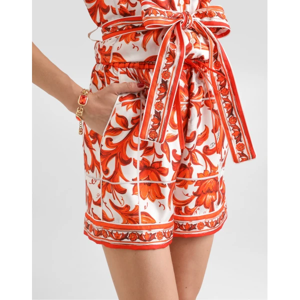 Dolce & Gabbana Majolica-print silk bermuda Shorts, view 5