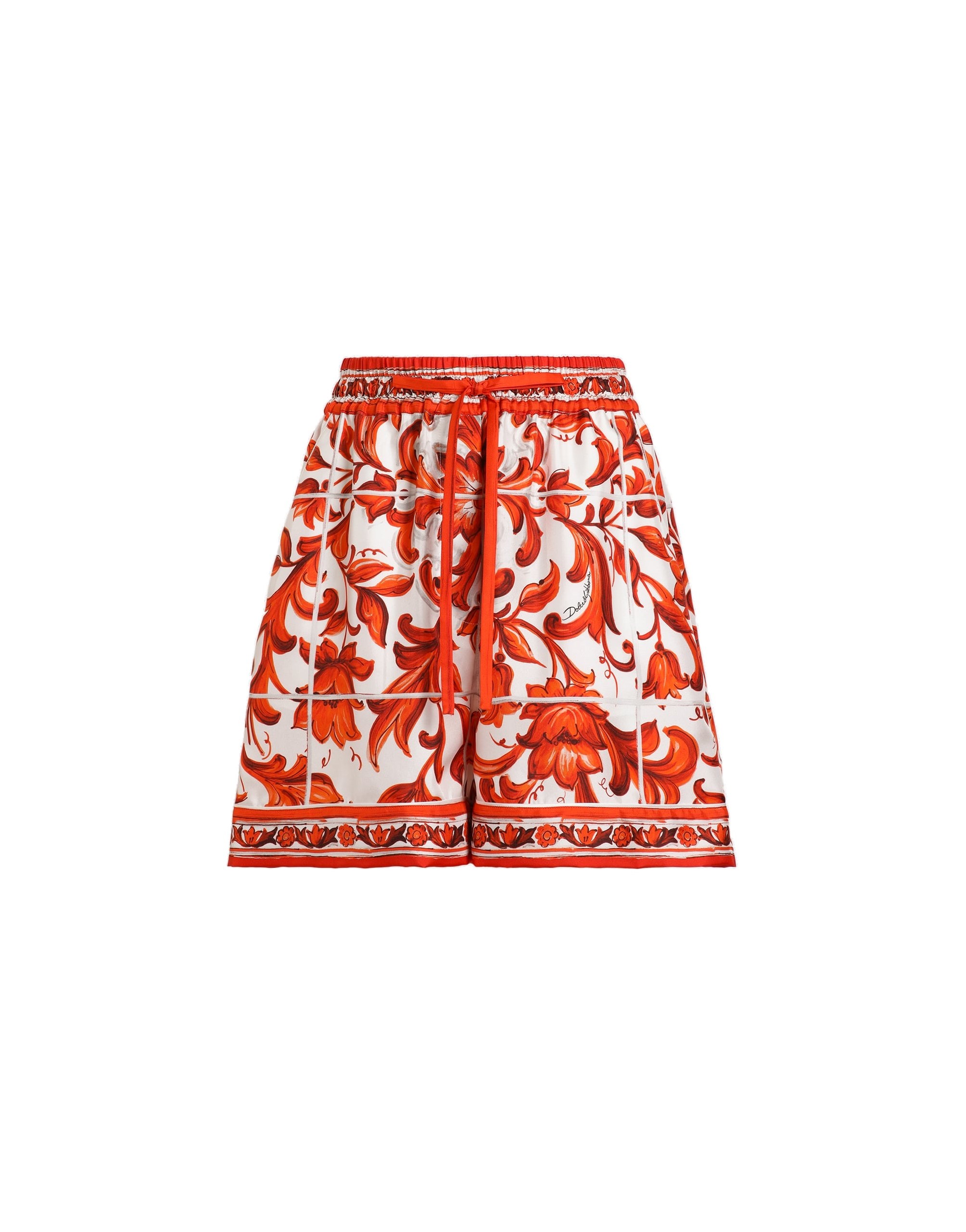 Dolce & Gabbana Majolica-print silk bermuda