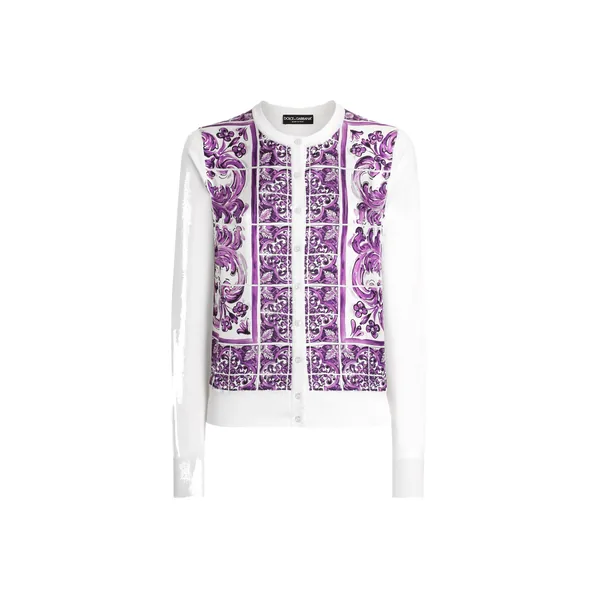 Dolce & Gabbana Majolica-print silk cardigan