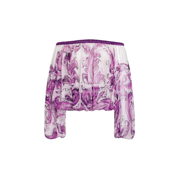 Dolce & Gabbana Majolica-print silk chiffon top