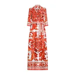 Dolce & Gabbana Majolica-print silk robe-style coat