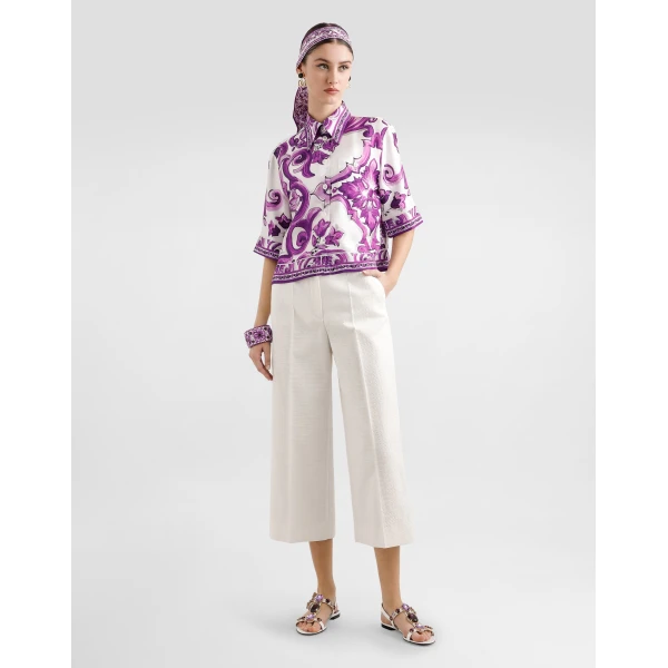 Dolce & Gabbana Majolica-print silk shirt, view 2