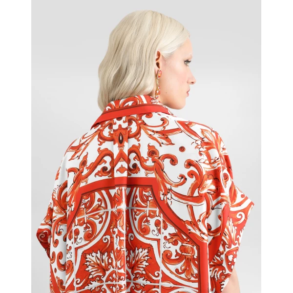 Dolce & Gabbana Majolica-print silk shirt, view 5