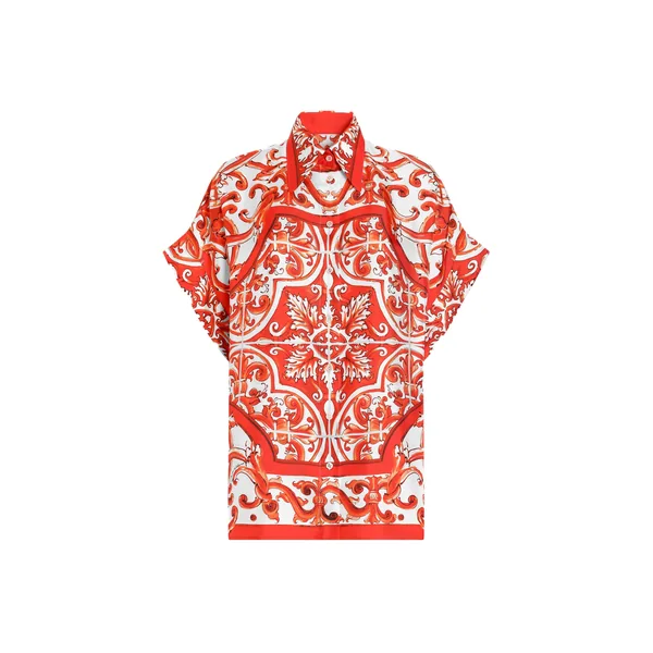 Dolce & Gabbana Majolica-print silk shirt