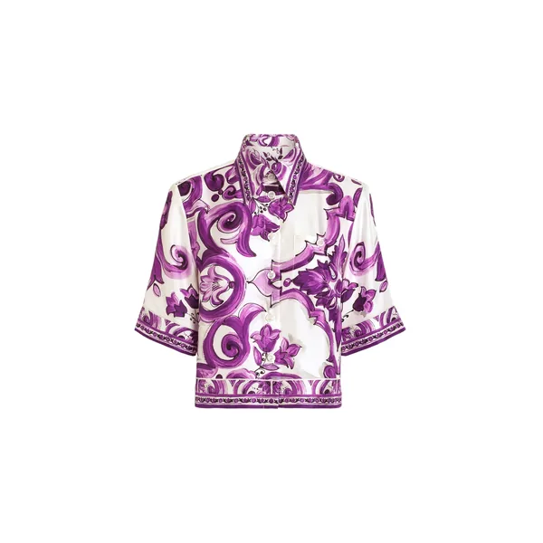 Dolce & Gabbana Majolica-print silk shirt
