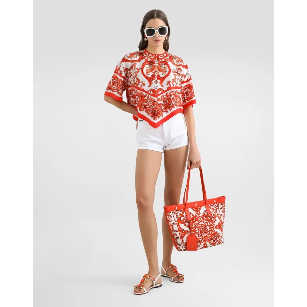 Dolce & Gabbana Majolica-print silk top, view 2