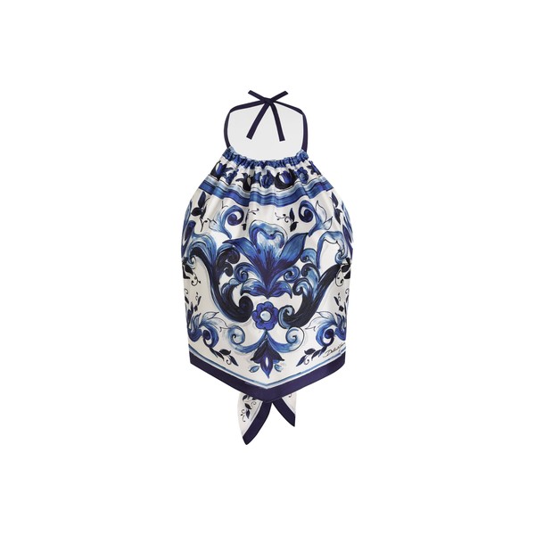 Dolce & Gabbana Majolica-print silk top