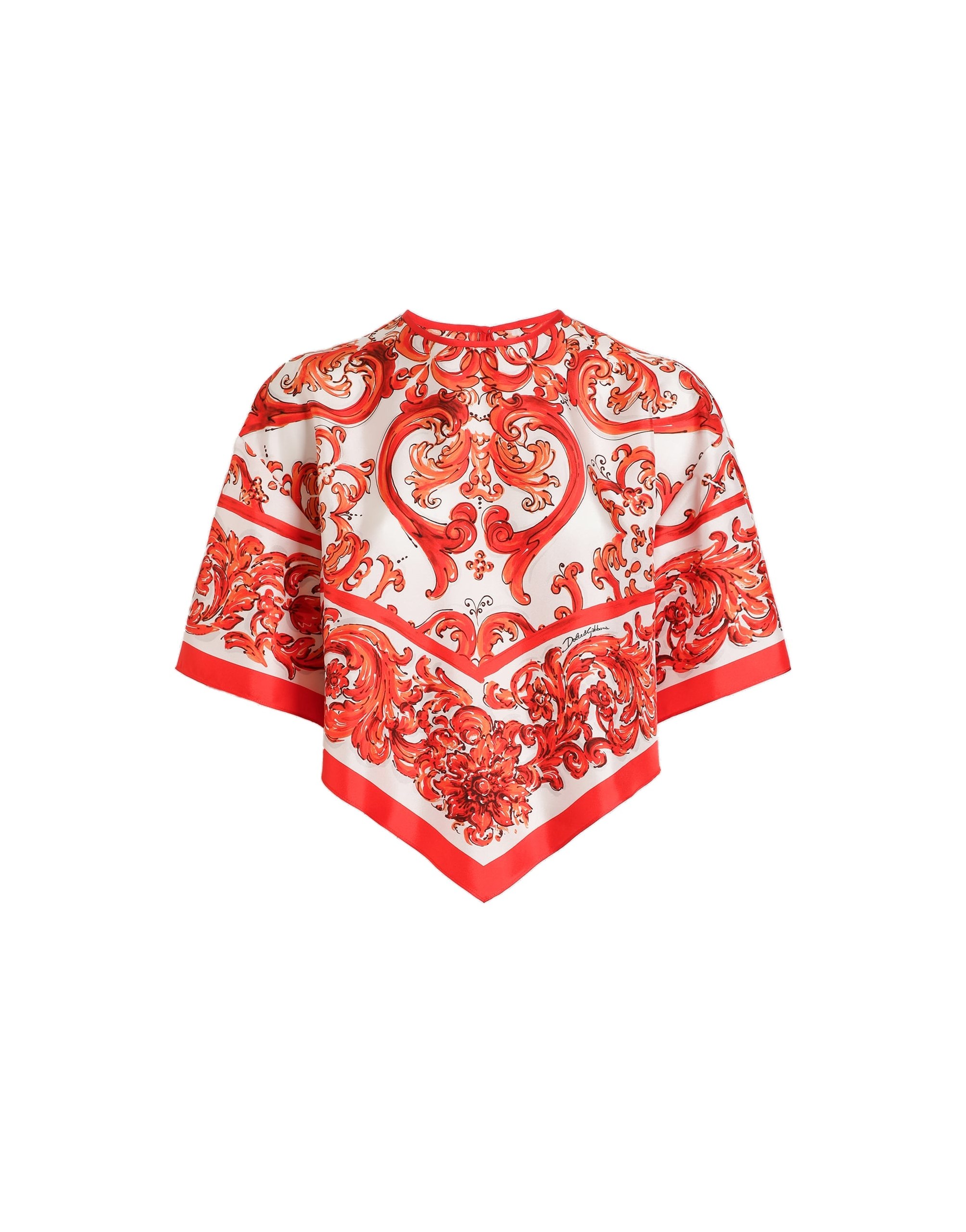 Dolce & Gabbana Majolica-print silk top