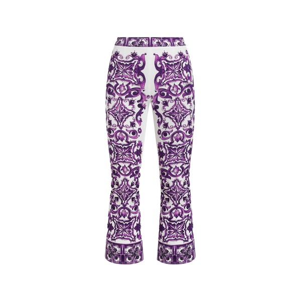 Dolce & Gabbana Majolica print silk trousers